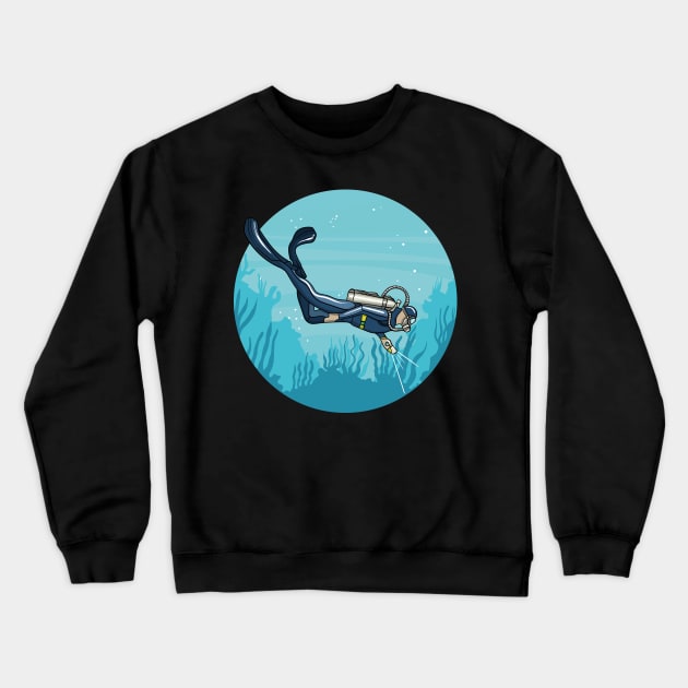 Scuba Diving Crewneck Sweatshirt by LetsBeginDesigns